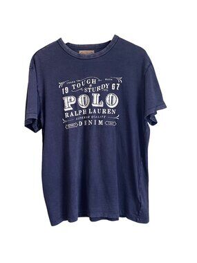 Polo Ralph Lauren Mens Graphic Tee Vintage Style Shirt Size M Y2K Preppy Classic